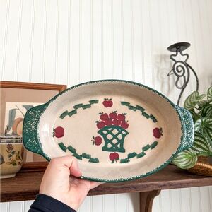 Vintage stoneware apple casserole dish